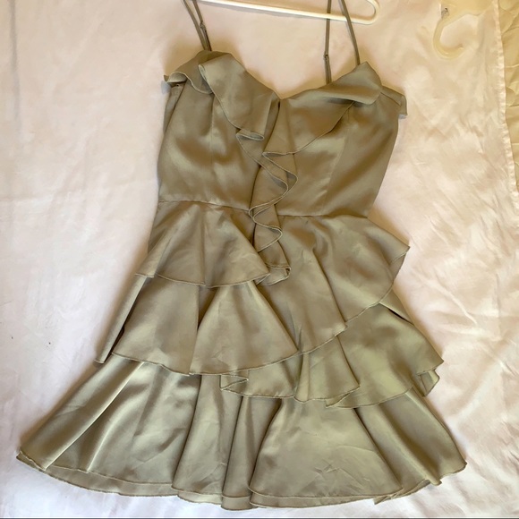 Silver Grey Ruffle Dress - Picture 3 of 4